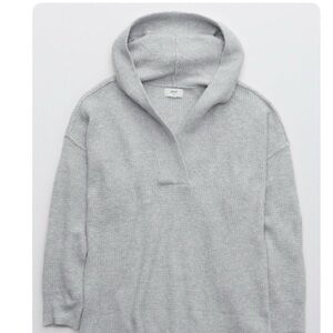 AERIE Cozyup Waffle Sweater Hoodie